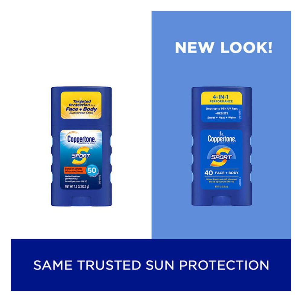 Coppertone Sport Sunscreen Stick SPF 40, 1.5 Oz